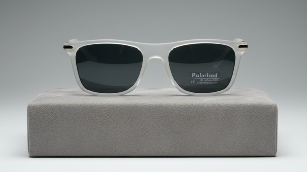 Gucci-orignal polorized-uv 400 protection-matt transparent white sheet frame