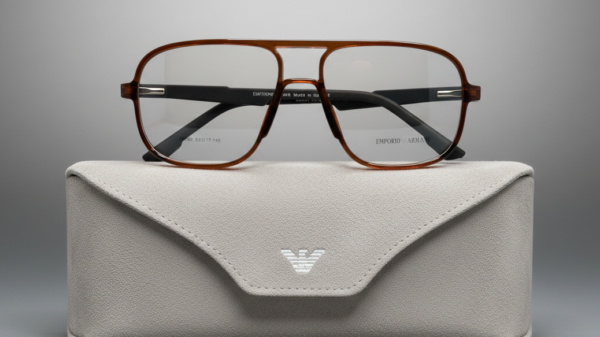 Emporio Armani -orignal sheet-shine brown colour-italian frame