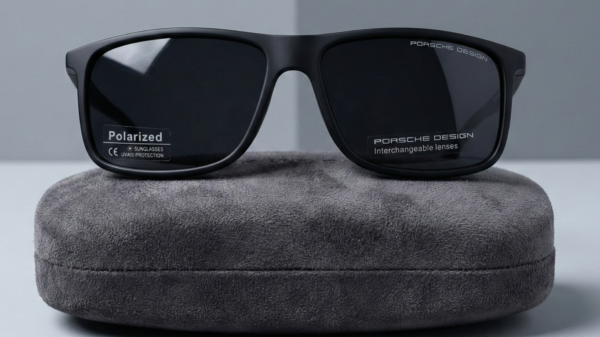 Porsche designers- orignal polorized-uv 400 protection- black sheets frame alominium legs