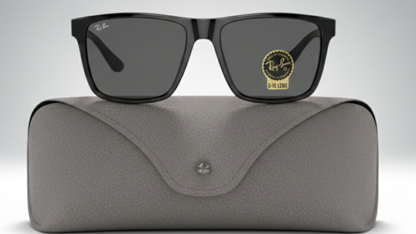 Ray ban -dark black diamond hard crystal glass-black sheet frame-