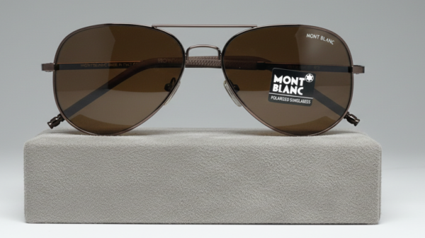 Mont Blanc-orignal hard brown crystal glass -aviator shape